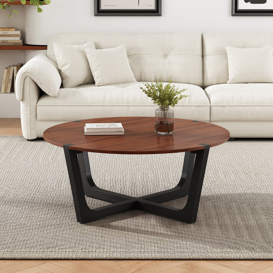 ACACIA SOLID WOOD COFFEE TABLE,BROWN & BLACK COLOR