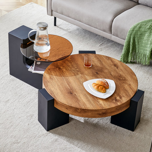 The detachable double-decker coffee table, the stylish design is more precious, and the detachable design can make the use of space more flexible and suitable for various scenes.