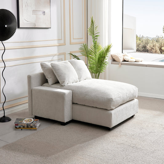 Modern Luxury Sofa Couch for Living Room Quality Chenille  Upholstery Sleeper Sofa Bed Daybed Beige Chenille