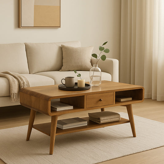 Curved Oak-ish Coffee Table