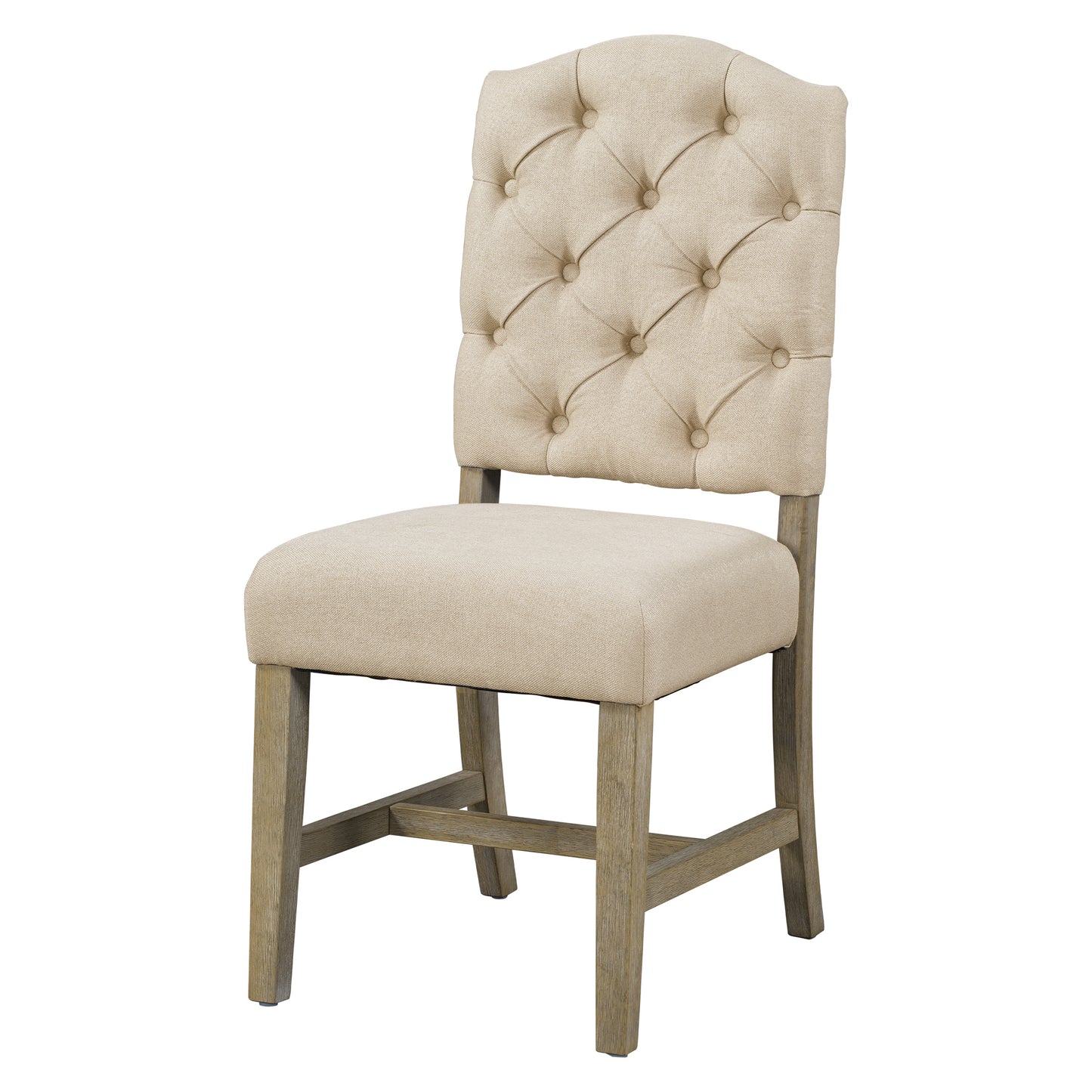 TREXM Retro Style Dining Chair Set with 4 Upholstered Chairs for Dining Room and Living Room (Natural Wood Wash)