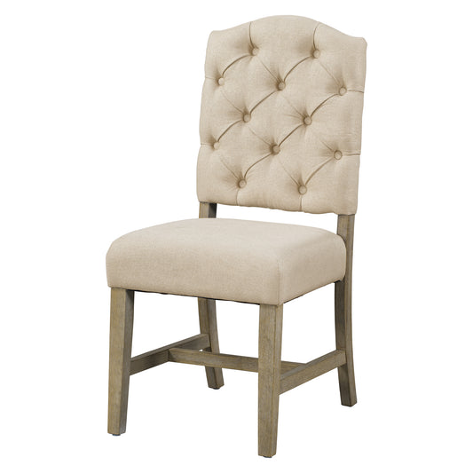 TREXM Retro Style Dining Chair Set with 4 Upholstered Chairs for Dining Room and Living Room (Natural Wood Wash)