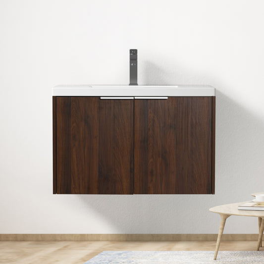 Soft Close Doors Bathroom Vanity With Sink,30 Inch For Small Bathroom,30x18-00630CAW(KD-Packing)