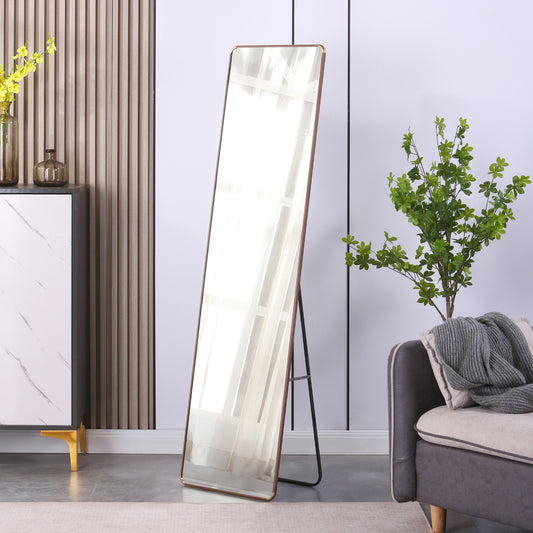 The 4th generation floor standing full-length mirror. wall mirror, bathroom makeup mirror, bedroom foyer. Elegant Flower Pear Color Full-Length Mirror - Aluminum Alloy Frame Design. 60*16.5'